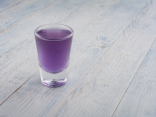 Purple Gatorade Shot in a clear shot glass
