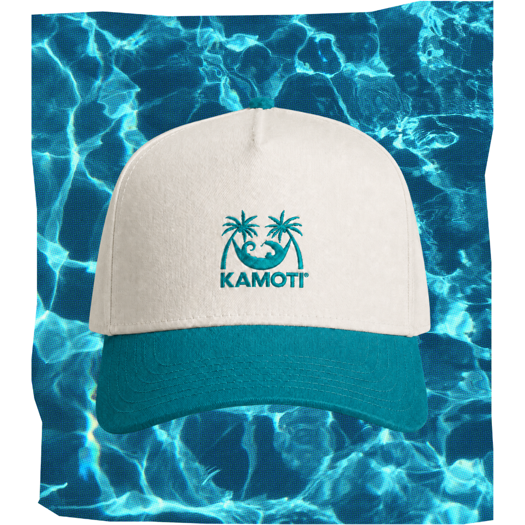 embroidered two-tone hoshi cap - teal